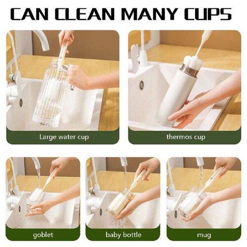 Cup Cleaning Brush With Long Handle Soft Flexible Water