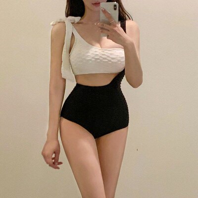 2025 Ins Style Colorblocked High Waist Belly Covering Slimmi