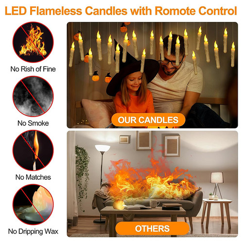Magic Stick Candles Light UP Halloween LED Flameless Floatin
