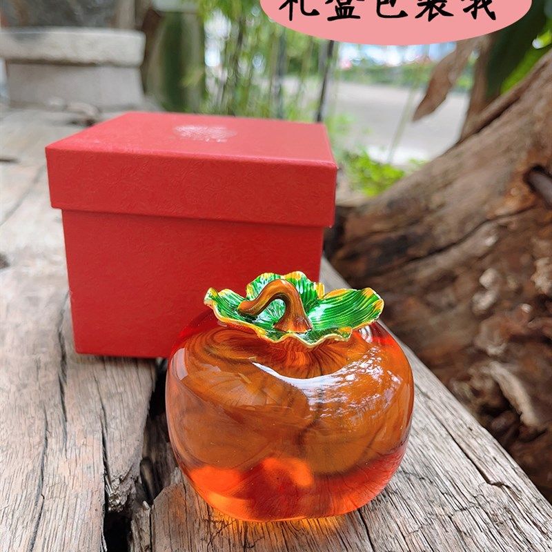 淄博琉璃黄柿子 事事如意家居客厅玄关精致小摆件 新居装饰品摆饰,家居饰品,桌面摆件,淘宝优惠券,粉丝福利购,淘宝优惠卷