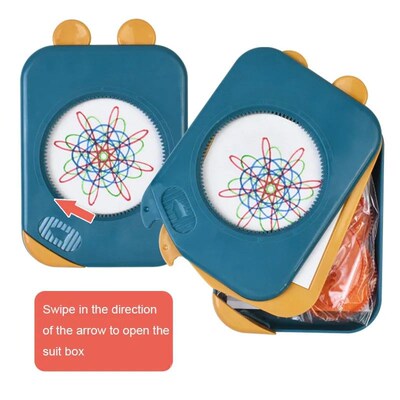 Spirograph Drawing Toys Storage Set Interlocking Gears Wheel