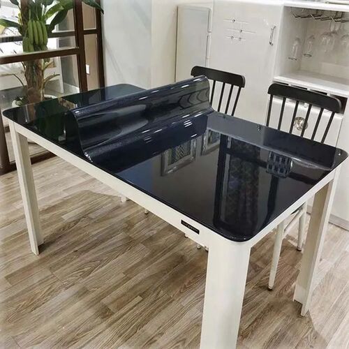 Black Glass Soft Tablecloth Transparent Waterproof Kitchen T