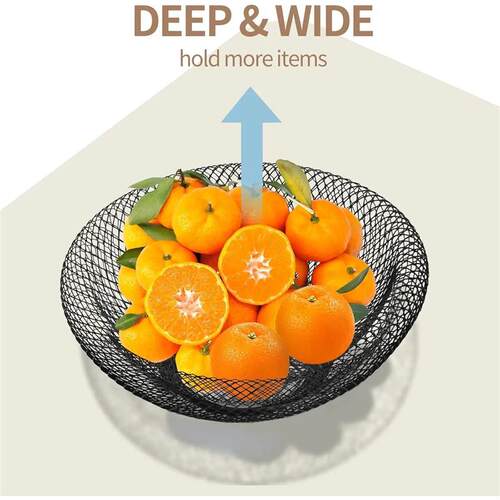 1 mesh fruit bowl metal wire fruit and vegetable basket hold