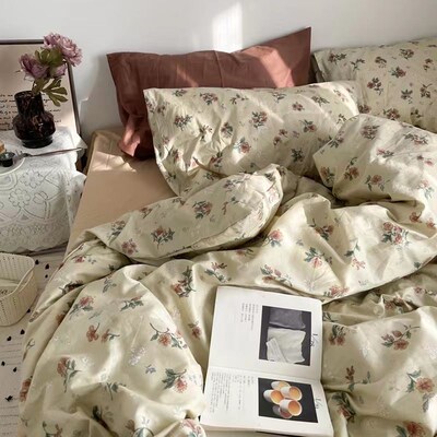 4 pcs bed sheets set beddings cotton flat sheet pillowcases