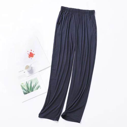 Summer Male Modal Sleeping Pants Solid Sleep Trousers Mens P