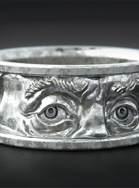 Creative Embossed Eyes Staring Ring Unique Design Mens Inde
