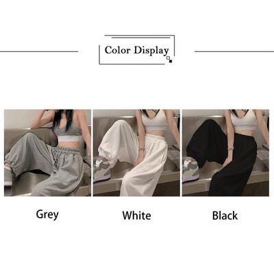 Gray Sweatpants for Women 2023 Autumn New Baggy Fashion Over