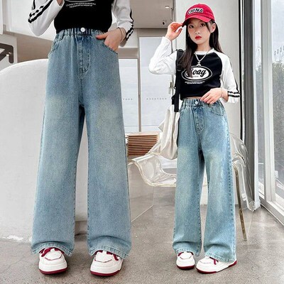 Spring Teen Girls Heart Design Ripped Jeans Cool Sreetwear K