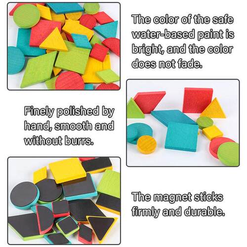 Wooden Magnetic Tangram Puzzles Toys Geometric Shapes Matchi