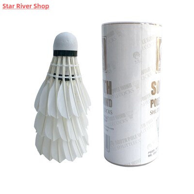 Badminton Shuttlecock White Goose Board Feather Flying Stabi