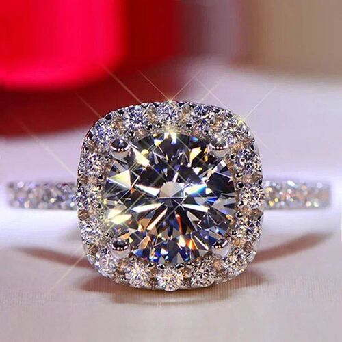 Classic Silver Color Engagement Wedding Rings for Women Fash