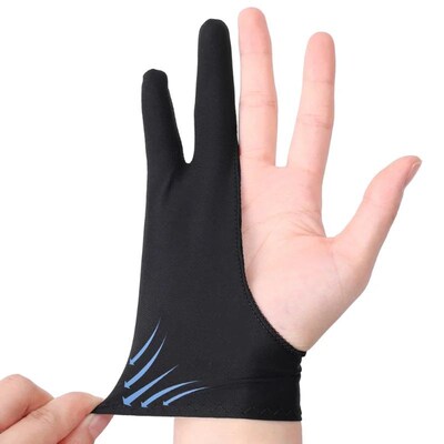 Two Finger Anti-fouling Glove For Artist Drawing Pencil Grap