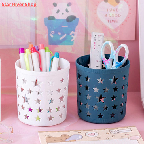 Creative Hollow Stars Pen Pencil Pot Holder Brush Storage Co