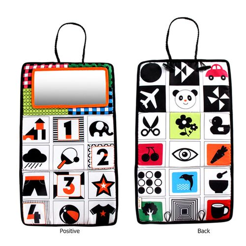 Tummy Time Floor Mirror Visually Inspire Black and White Edu