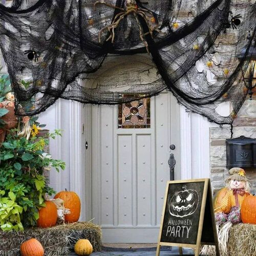 Halloween Bloody Creepy Gauze Cloth Large Black Gauze Spooky
