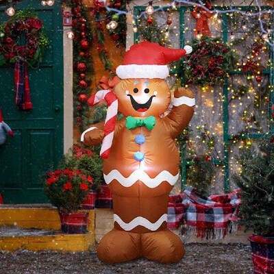 1.5m Inflatable Cute Gingerbread Man Decor Gingerbread Man