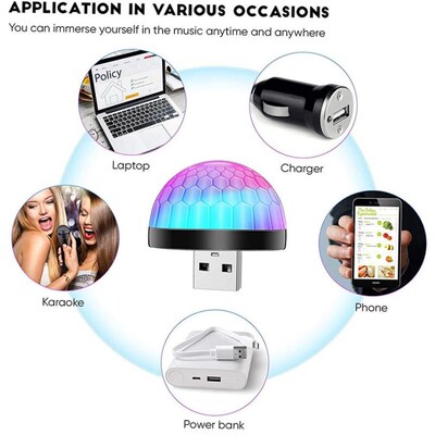 USB Mini LED Disco DJ Stage Light Portable Family Party Ball