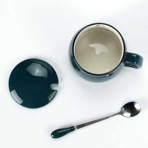 coffee cup with lid and spoon ceramic mug creative breakfas