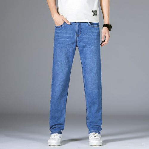 2023 Spring Summer Office Business Jeans Men Classic  Blue B