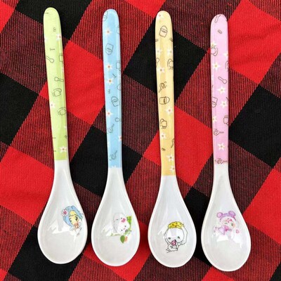 Baby poon traight Head Feeding Training Cutlery Dihe Tab