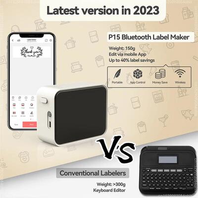 Portable Mini Label Printer P15 Label Maker Wireless Bluetoo