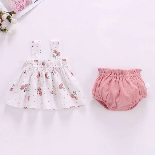 Summer Thin Newborn Baby Clothes Set For Girls Floral Print