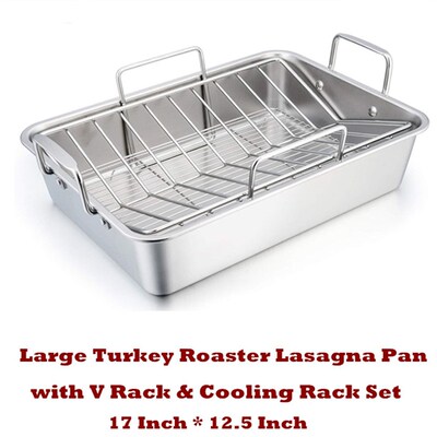 Roaster Roasting Pan Rack Turkey Large Lasagna Cooling Rack