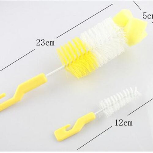 2Pcs/set Baby Nipple Milk Bottle Cup 360 Degree Sponge Clean
