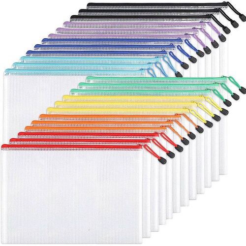 Mesh Zipper Storage Bag Document Bag Waterproof File Pouch F