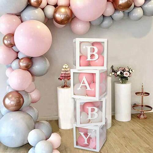 Transparent Letter Baby Shower Box Birthday Wedding Custom N