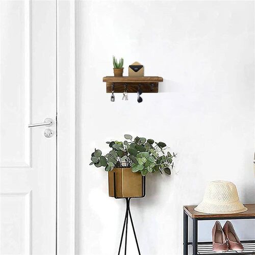 Rustic Wood Key Holder For Wall Farmhouse Wall Shelf Wall Mo