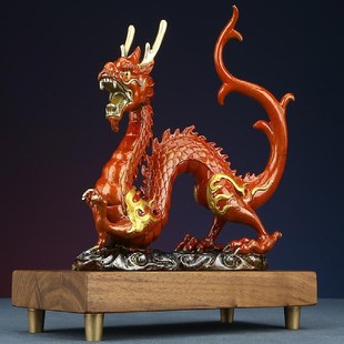 彩铜龙行天下摆件生肖龙祥龙家居办公室装 饰开业礼品摆设