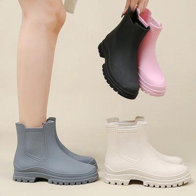 Rain Boots Women Garden Galoshes Waterproof Rubber Chelsea B