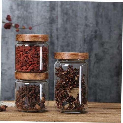 Glass Airtight Kitchen Storage Jar Sealed Food Container Gr1