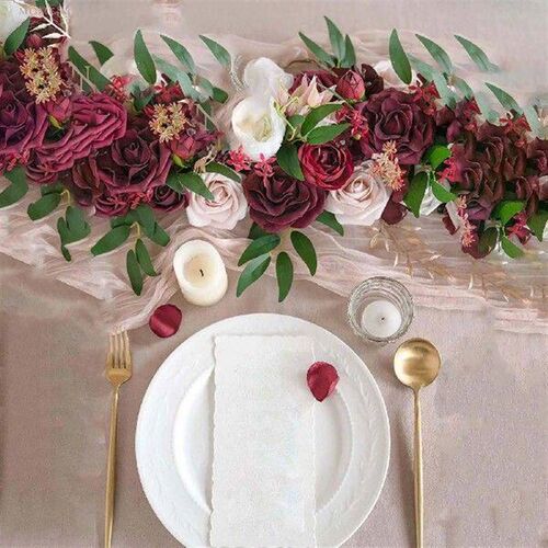 Artificial Rose Rattan Garland Artificial Floral Swag for