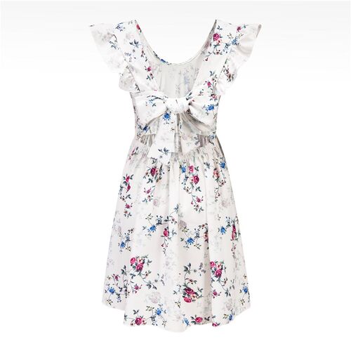 Womens Summer V Neck Dress Bohemian Floral Print Ruffle Swin