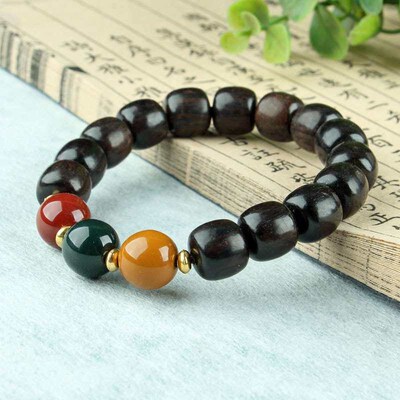 Black soil agarwood beads set soil heavy hand string beads w