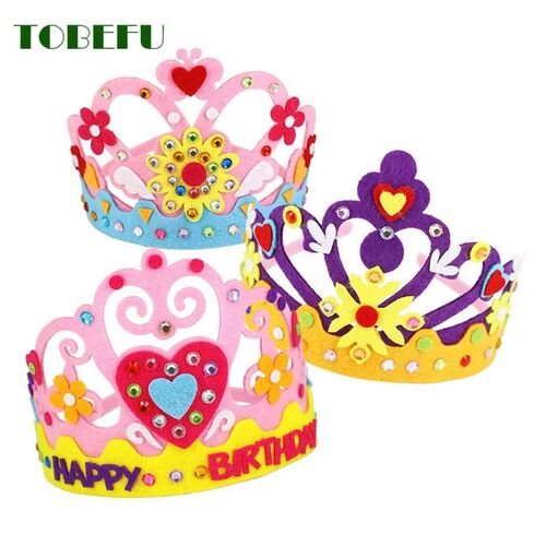 DIY Crafts Toy Crown Creative Paper Sequins Flowers Stars Pa