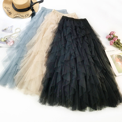 Fashion Tutu Tulle Skirt Women Long Maxi Skirt 2019 Spring S