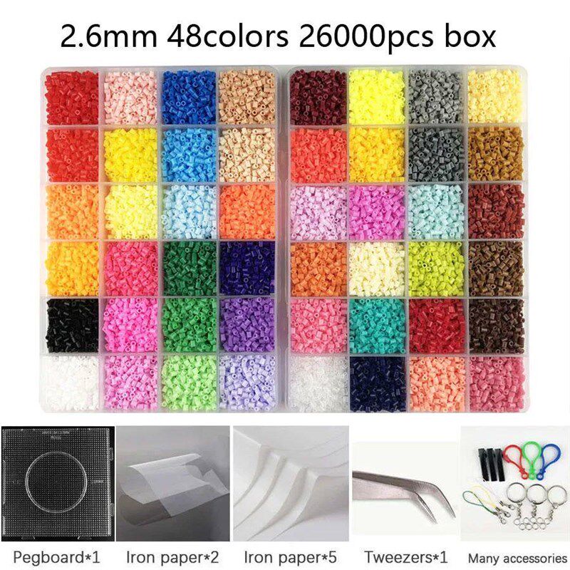 24/48/72 colors hama beads kit toy 2.6/5mm perler educationa