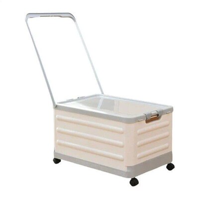 Storage Bin with Wheels and Pull Handle Storage Box Folding