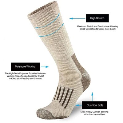 50% Merino Wool Socks For Men Women Thicken Warm