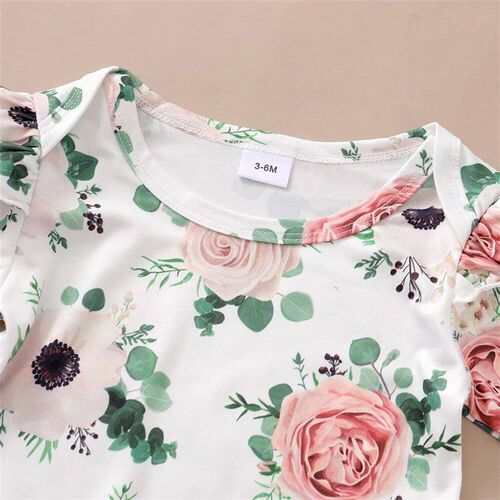 0-12Months Newborn Baby Girl 3PCS Clothes Set Floral Long Sl