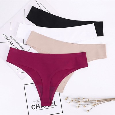 Sexy silk seamless one-piece bikini briefs丁字裤