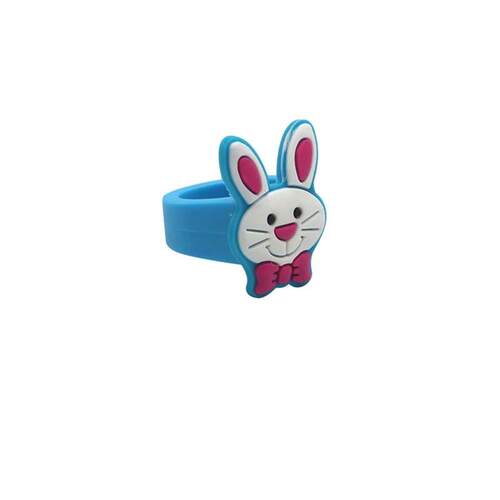 6/12PCS Cartoon Bunny Easter Egg Rings Kids Toys Ring Easter