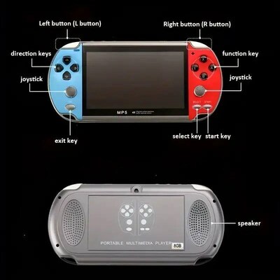 X7 Handheld Game 4.3 Inch HD Large 8G Screen Classic Game Re