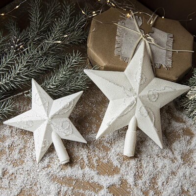 Glitter Hollow Star Christmas Tree Topper, 5-Point Design