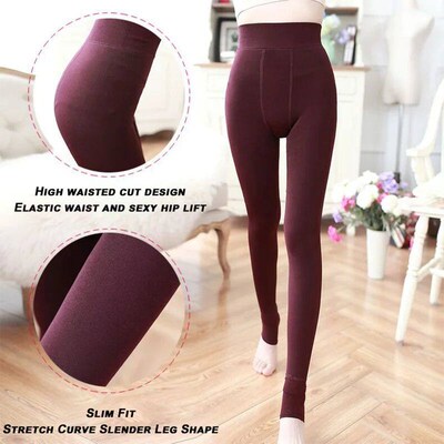 Winter Thermal Thicken Leggings Super Thick High Sretch  Leg
