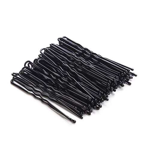 Black U-shaped clip does not turn around hair pin ball head
