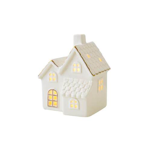 Light Up Ceramic Christmas House Snow Village Tabletop Decor